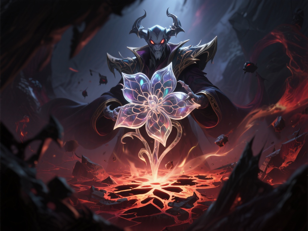 破命者-玛尔扎哈皮肤揭秘:大招绽放,地面幻化绚丽琉璃花纹 值得一提的是,这种玻璃花图案并非简单的装